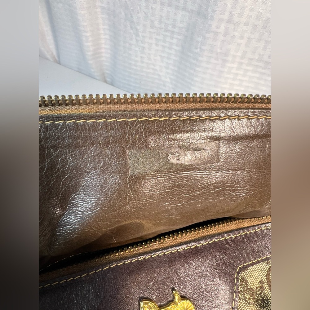 3173: Vintage Celine Sulky Monogram Boston Bag Brown Leather: needs love - Picture 8 of 12